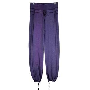 Lululemon Calm & Cozy Pant Purple Stretch French Terry Size 4 Drawcord Hem